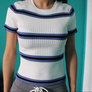 NWT White ribbed short sleeve shirt